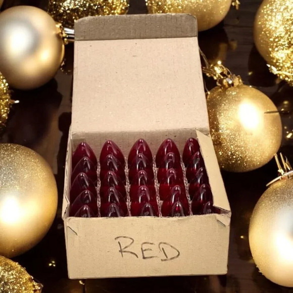 Vintage 90s Replacement Christmas Light bulbs RED New in Box - Picture 1 of 7